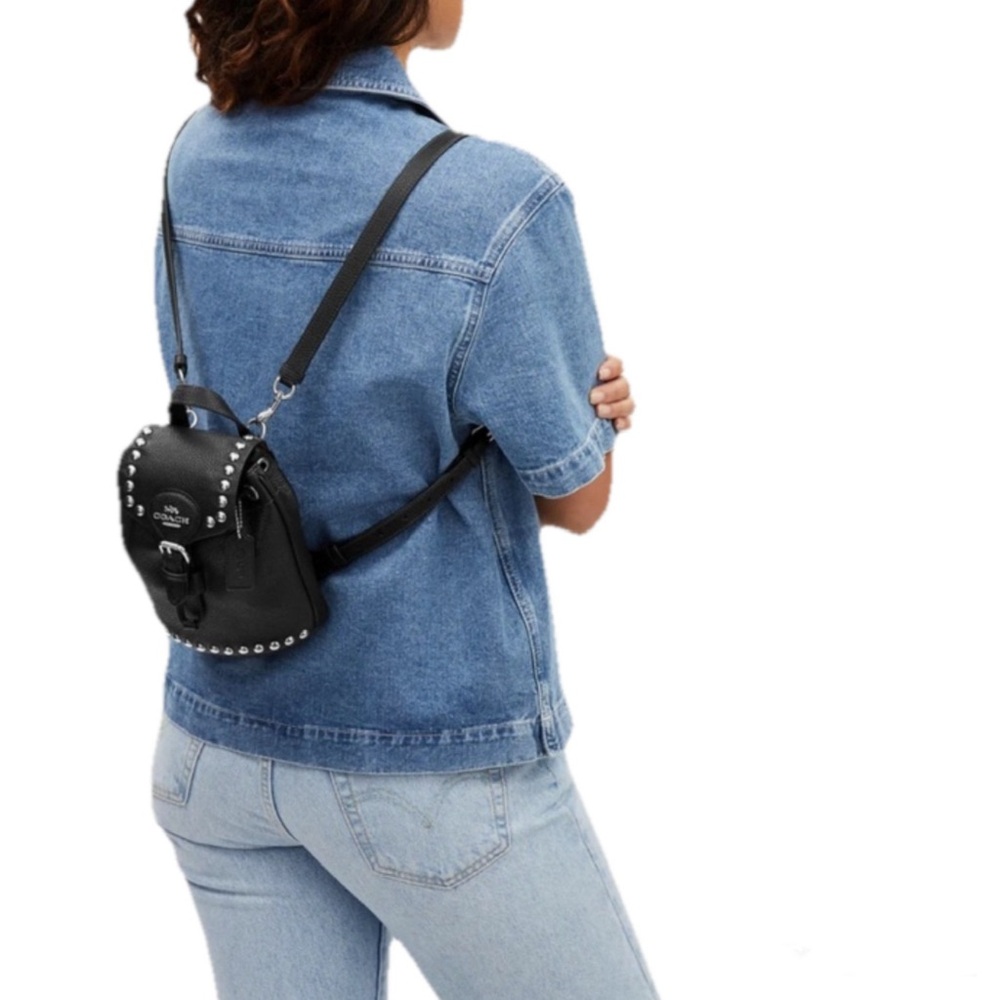 🖤Coach Amelia Leather Backpack with Rivets CMO41 🖤🦌 MSRP $450 - Picture 9 of 9